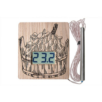 ТЭС-Люкс Pt «Шайка» термометр электронный для сауны с датчиком в герметичном корпусе в 