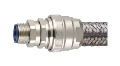 Гофрированный кабельный рукав из нейлона, с низкой пожарной опасностью, внешняя оплетка из нержавеющей стали серии FPRSS в 