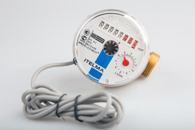 Счетчик горячей воды WFW24.D080-3-B-L-01-IP68 с импульсным выходом ГЕРКОН, вес импульса =1 л, ДУ15 в 