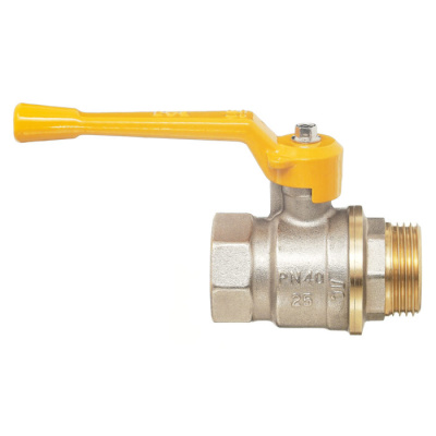 Кран шаровой 11Б27п DN20 PN40 газ вр/нр рычаг никель, серия Standart в 