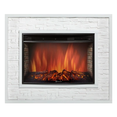 Каминокомплект Electrolux EFP/P-3320RLS, портал Loft 30 камень белый, белая эмаль в 