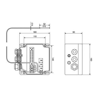 Термостат для греющих кабелей RAYSTAT EX-03 (EEx e m ia III C) в 