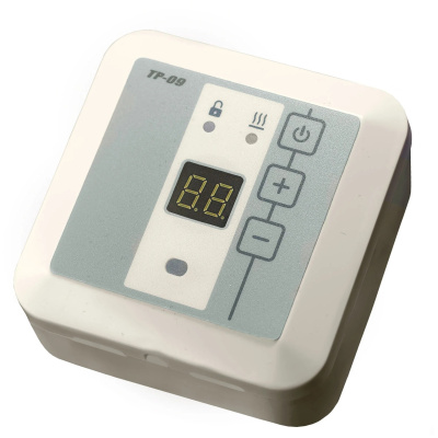 Эрголайт ТР-09В терморегулятор для теплого пола накладной с датчиком воздуха, бежевый в 