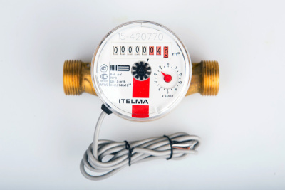 Счетчик холодной воды WFK24.E130-3-B-L-01-IP68 с импульсным выходом ГЕРКОН, вес импульса =1 л, ДУ20 в 