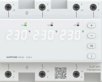 Welrok FS6-63 переключатель фаз в 