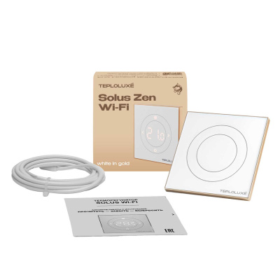 Теплолюкс Solus Zen Wi-Fi терморегулятор для теплого пола, белый/золото в 