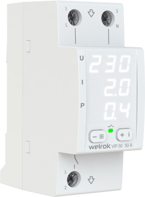 Welrok VIP-50 реле напряжения с контролем тока и мощности в 