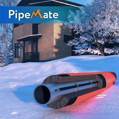 PipeMate 25Вт/м 25м комплект саморегулирующегося греющего кабеля в 