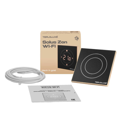 Теплолюкс Solus Zen Wi-Fi терморегулятор для теплого пола, черный/золото в 