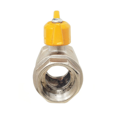 Кран шаровой 11Б27п DN25 PN40 газ вр/вр бабочка никель, серия Standart в 