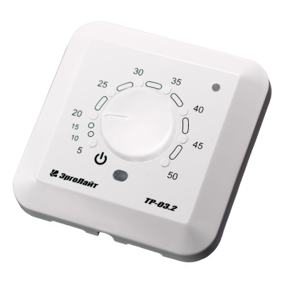 Эрголайт ТР-03.2П терморегулятор для теплого пола встраиваемый с датчиком пола, белый в 