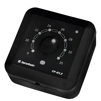 Эрголайт ТР-01.2В терморегулятор для теплого пола накладной с датчиком воздуха, черный в 