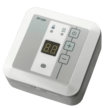 Эрголайт ТР-09В терморегулятор для теплого пола накладной с датчиком воздуха, белый в 