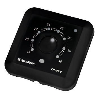 Эрголайт ТР-01.4ВП терморегулятор для теплого пола встраиваемый с датчиками пола и воздуха, черный в 