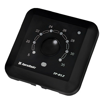 Эрголайт ТР-01.2ВП терморегулятор для теплого пола встраиваемый с датчиками пола и воздуха, черный в 