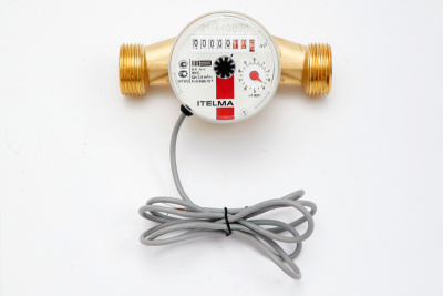 Счетчик горячей воды WFW24.E130-0-R-L-10-IP54 с импульсным выходом ГЕРКОН, ДУ20 в 