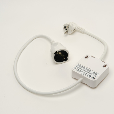 Эрголайт ТР-09Р терморегулятор для обогревателей на проводе с вилкой и розеткой, белый в 