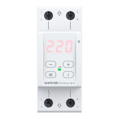 Welrok D2-40 red реле напряжения на 3 клеммы в 