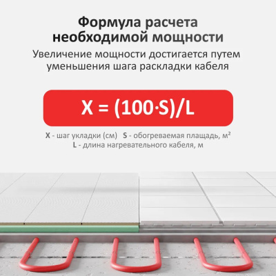 Кабельный тёплый пол AlfaCable 20-2400-120 (16,1 м²) в 