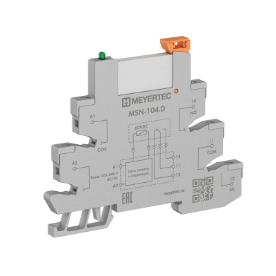Модуль промежуточное реле и колодка MEYERTEC серии MSN в компактном корпусе (1-контактные) в 