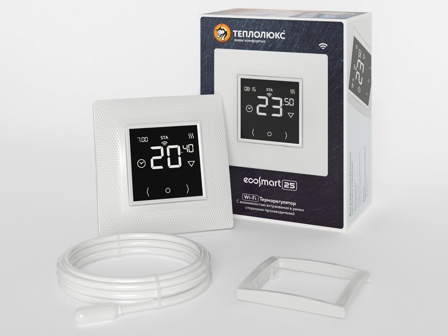 Теплолюкс EcoSmart 25 терморегулятор для теплого пола, белый