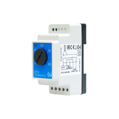 OJ Eleсtronics ETV-1991 терморегулятор для греющих кабелей с датчиком температуры пола в 