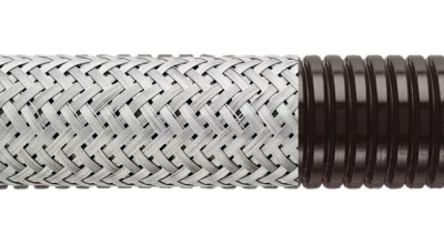 Гофрированный кабельный рукав из нейлона, с низкой пожарной опасностью, внешняя оплетка из нержавеющей стали серии FPRSS в 