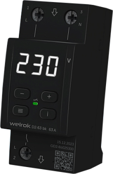 Welrok D2-63 bk реле напряжения на 3 клеммы в 