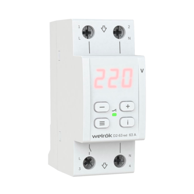 Welrok D2-63 red реле напряжения на 4 клеммы в 
