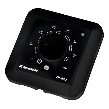 Эрголайт ТР-03.1В терморегулятор для теплого пола встраиваемый с датчиком воздуха, черный в 