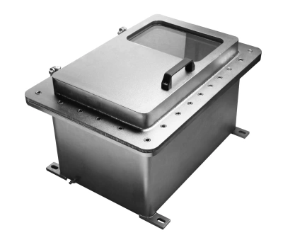 Взрывозащищенные коробки типа ЩОРВ-НТ…-О (взрывонепроницаемые оболочки) из нержавеющей стали с окном в 