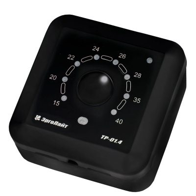 Эрголайт ТР-01.4ВП терморегулятор для теплого пола накладной с датчиками пола и воздуха, черный в 