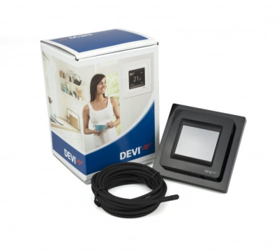 DEVIreg Touch терморегулятор для теплого пола с комбинацией датчиков, черный в 