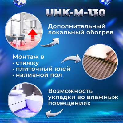 Нагревательный мат Caleo UHK-M-130-2,0 + механический терморегулятор в 