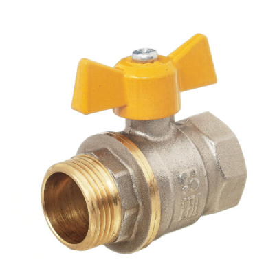 Кран шаровой 11Б27п DN15 PN40 газ вр/нр бабочка никель, серия Standart в 