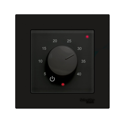 Эрголайт ТР-03 Атлас терморегулятор для теплого пола, черный (в рамку Schneider Electric Atlas Desig в 
