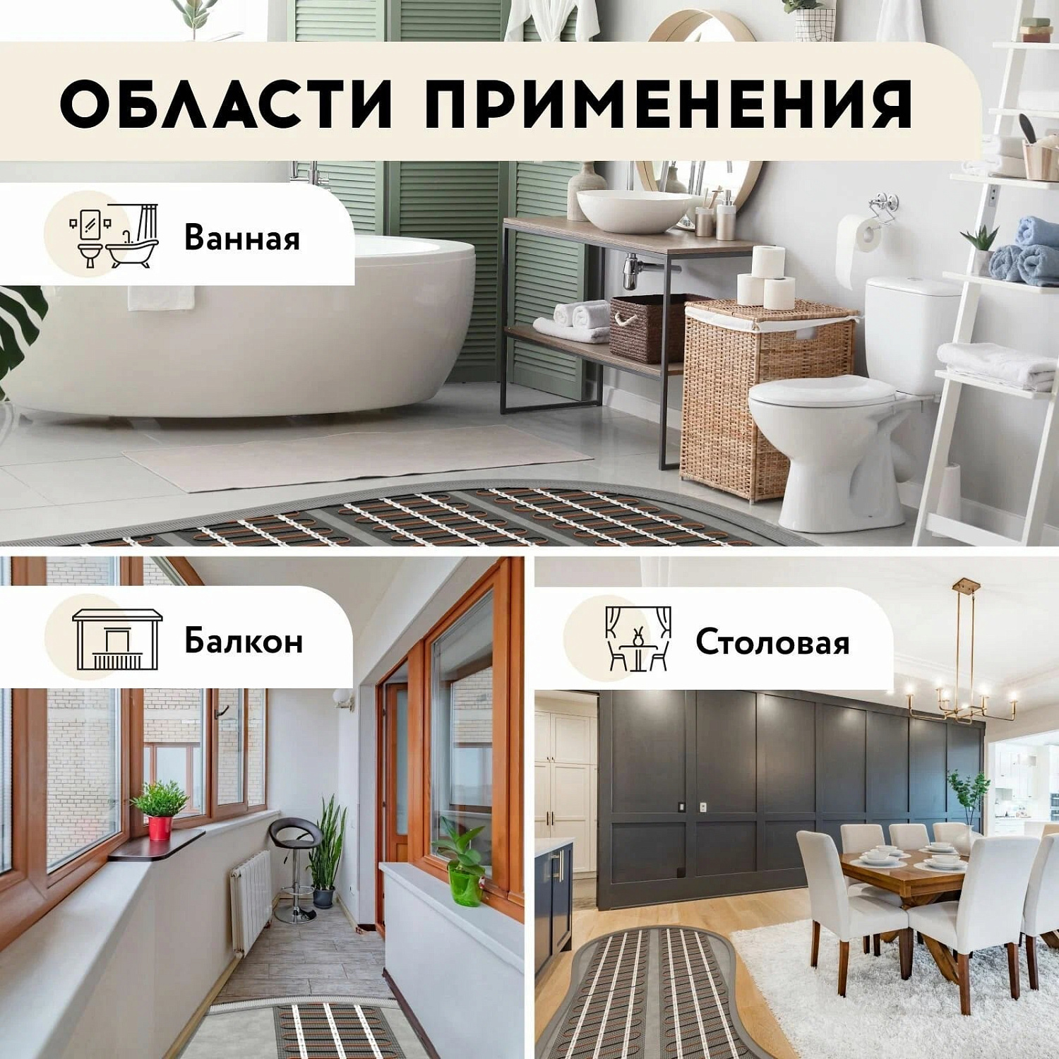Русское тепло РТ-1120-7,00 нагревательный мат для теплого пола