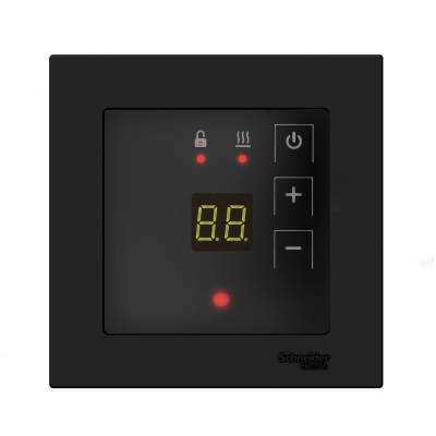 Эрголайт ТР-09 Атлас терморегулятор для теплого пола, черный (в рамки Schneider Electric Atlas Desig в 
