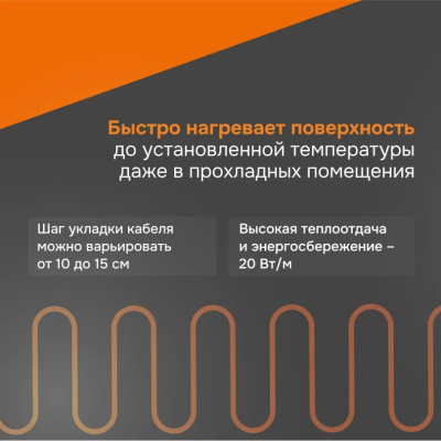 Welrok RD2s 0,880 кВт 44 м кабельный теплый пол в 