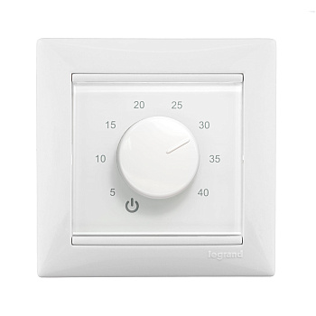 Эрголайт ТР-03 Валена терморегулятор для теплого пола, белый (в рамку Legrand Valena) в 