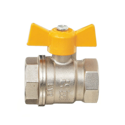 Кран шаровой 11Б27п DN25 PN40 газ вр/вр бабочка никель, серия Standart в 