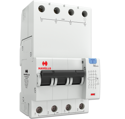 Дифференциальный автоматический выключатель 3P+N 6kA C-32A 30 мА Тип A, 4М, Havells в 
