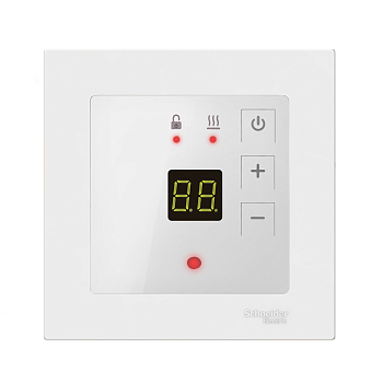 Эрголайт ТР-09 Атлас терморегулятор для теплого пола, белый (в рамки Schneider Electric Atlas Design в 