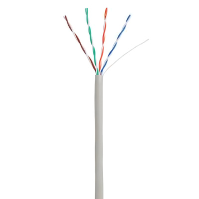 Кабель NETLAN U/UTP 4 пары, Кат.5e (Класс D), 100МГц, одножильный, BC (чистая медь), PVC нг(B), 305м в 