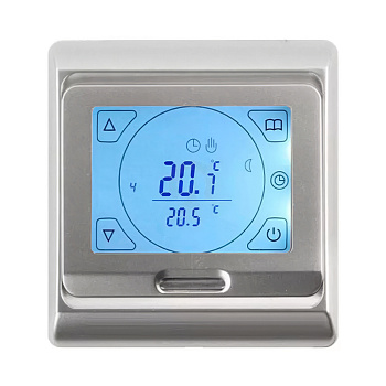 AlfaReg E-91.716 Wi-Fi терморегулятор для теплого пола программируемый сенсорный, 16A, серебристый в 