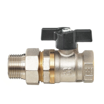 Кран шаровой 11Б27п1 DN20 PN40 "американка" бабочка никель, серия Standart в 