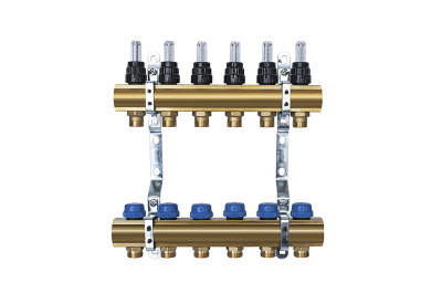 Коллектор с расходомерами 1"х 3/4" 6 вых в 