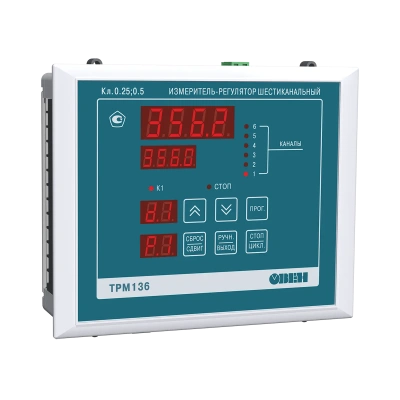 ТРМ136 шестиканальный регулятор с двухпозиционным управлением и RS-485 в 