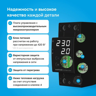 Welrok VI-63 bk реле напряжения с контролем тока в 