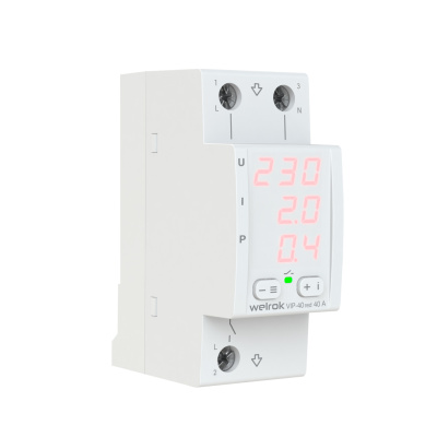 Welrok VIP-40 red реле напряжения с контролем тока и мощности в 